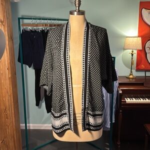 Black and White Patterned Kimono